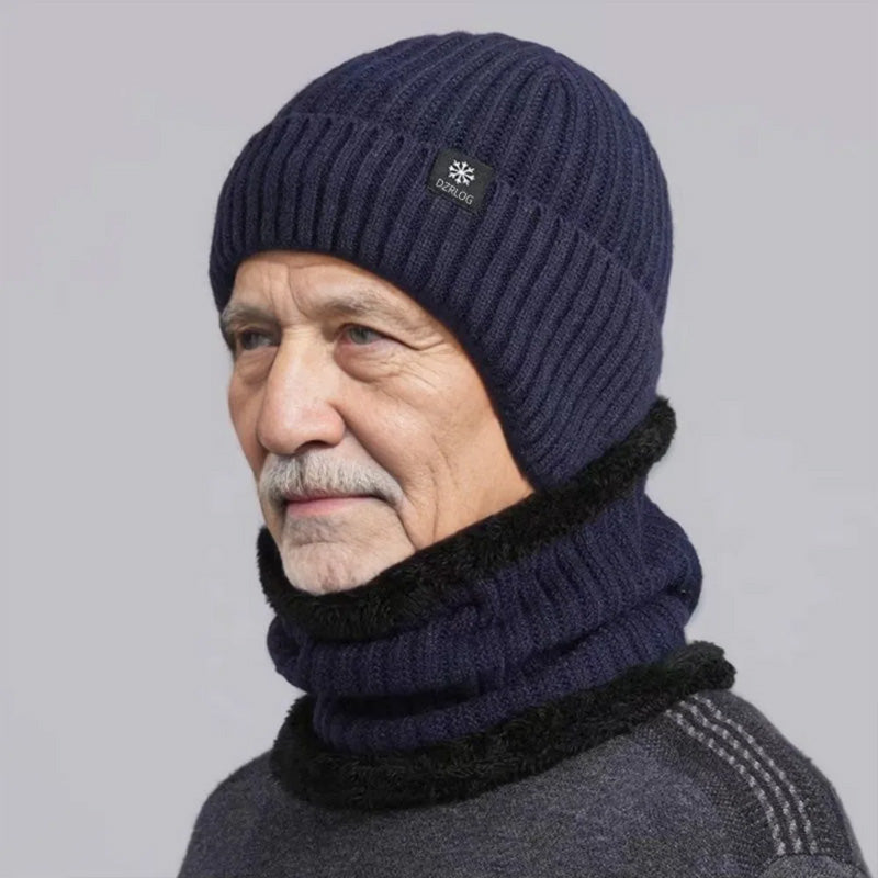 FÖRTJOCKAD VARM STICKAD MÖSSA |❤️ VINTERGÅVA TILL PAPPA🎁