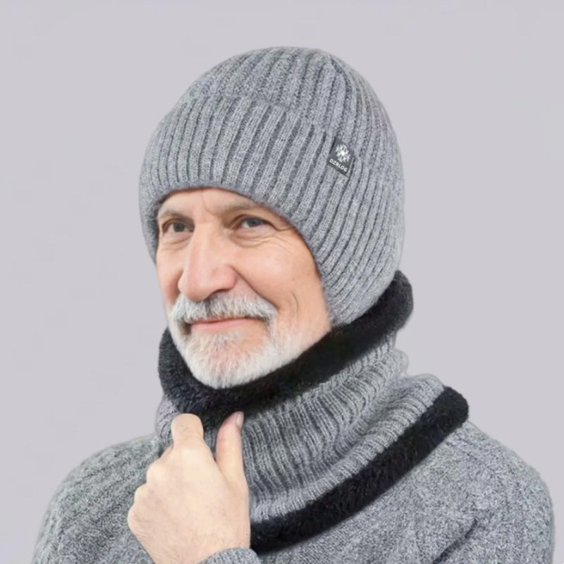 FÖRTJOCKAD VARM STICKAD MÖSSA |❤️ VINTERGÅVA TILL PAPPA🎁