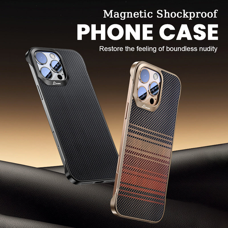 Magnetiskt stötsäkert telefonfodral med Kevlar-textur