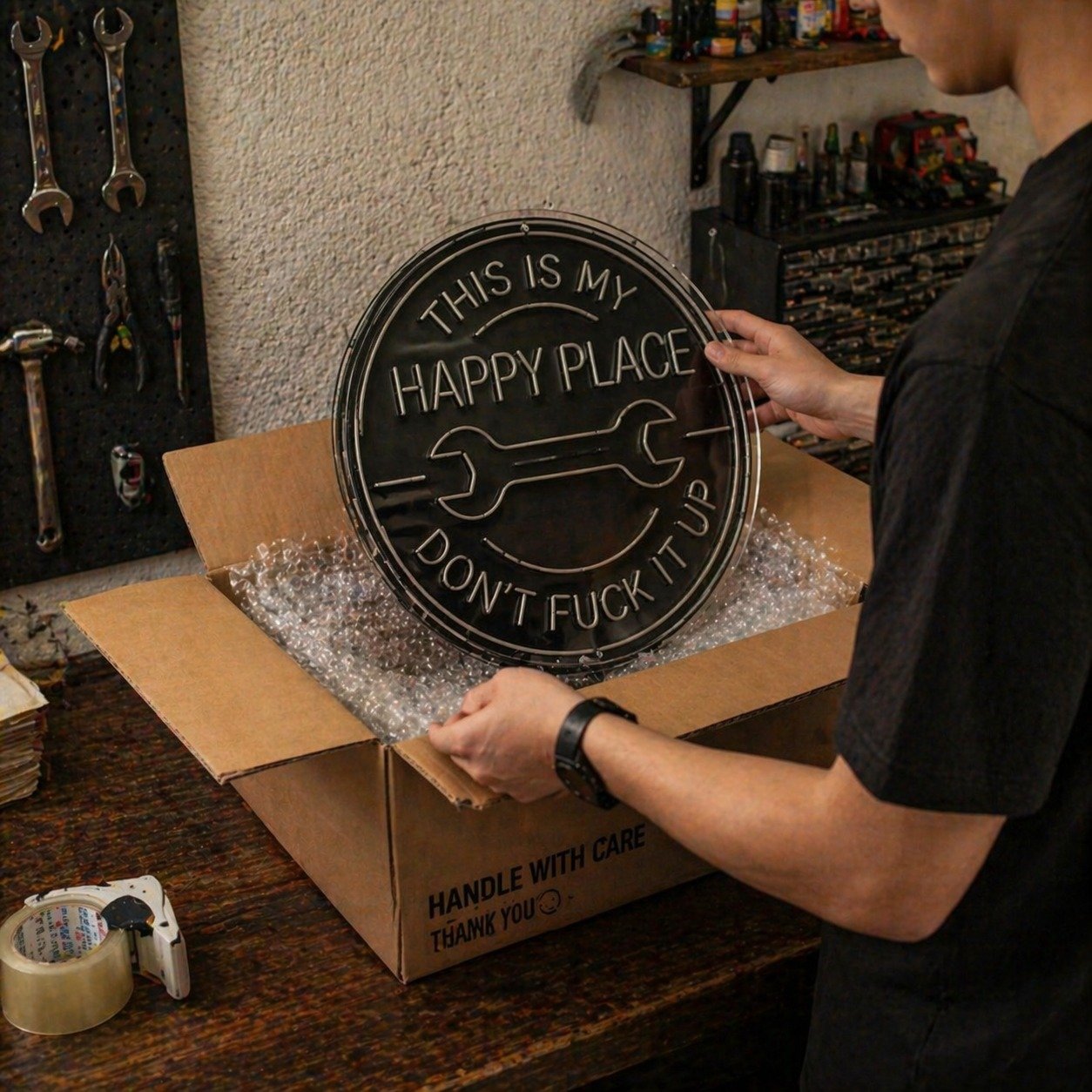 🔥Last Day 49% OFF - ⚡🛠️This Is My Happy Place Neon Garage Sign