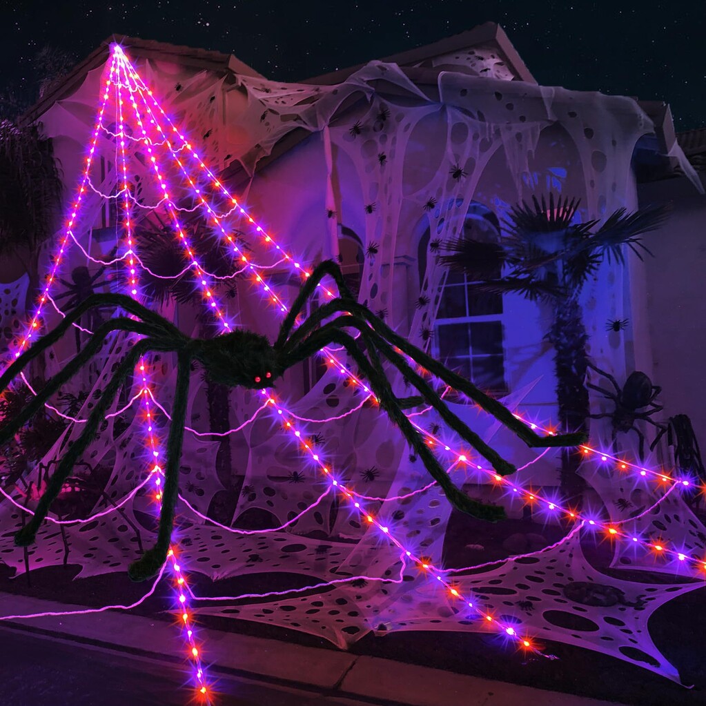 Halloween Glowing Spider Web Lights