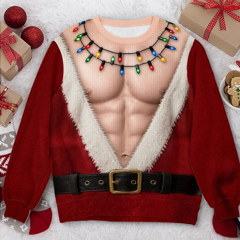 π
Funny Santa Christmas Long Sleeve Shirt | Novelty Holiday Party Top