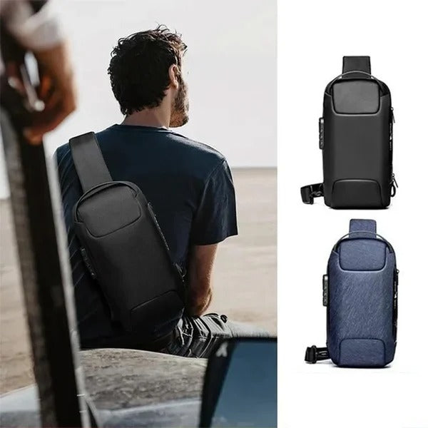 USB-laddning Sport Sling Stöldskyddad axelväska