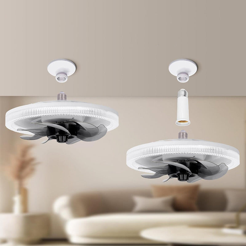 2-i-1 Tyst Justerbar Fläktlampa med Fjärrkontroll för Sovrummet(gratis frakt)