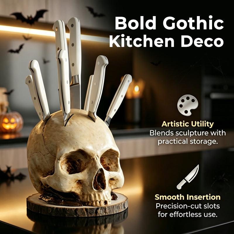 π 2026 Sale β Over 71,000 Sold!π Funny Skull Knife Holder for Kitchen Storage β Spooky & Functional π