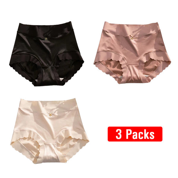 ( 🎁 2024 Nytt År Hot Sale 70% rabatt🎁)Pay1 Få 3(4paket) Premium Satin Antibakteriell Ice Silk Fuktabsorberande trosor