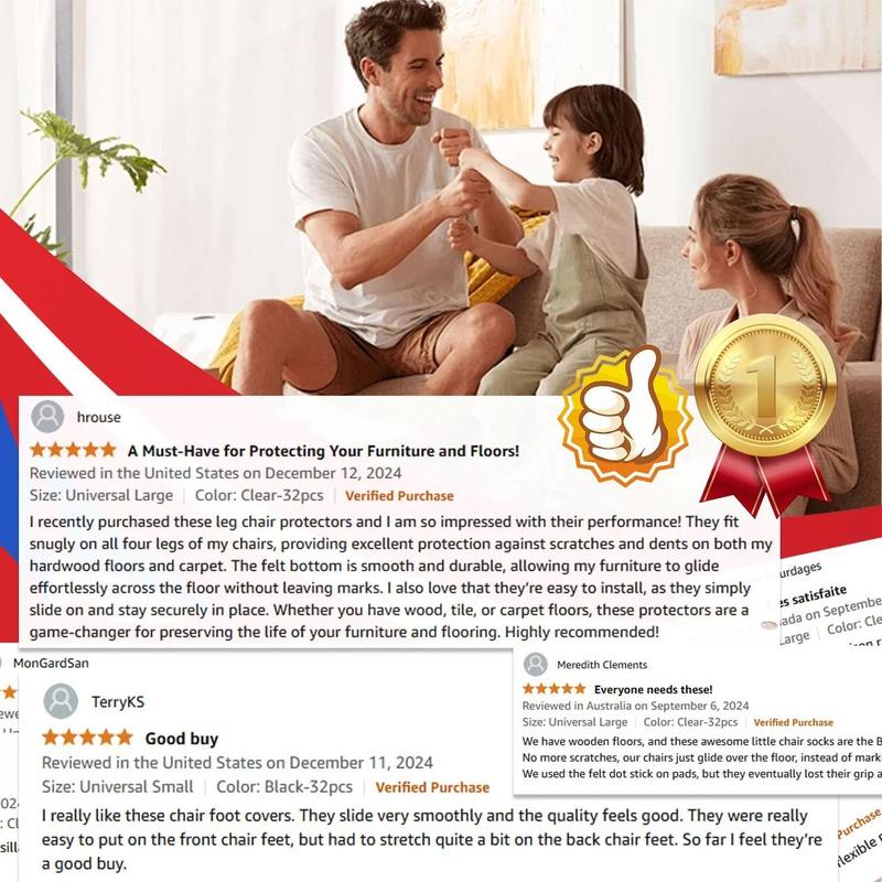 ✨ Transparenta benskydd för bord och stolar - Förtjockade, slitstarka, tysta och reptåliga filtbenskydd