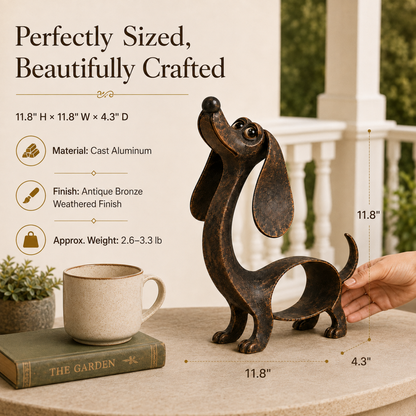 Antique Bronze Dachshund Sculpture