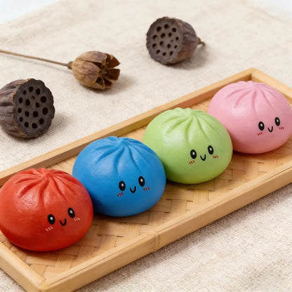 Glitter Dumpling Squishy Box – Söt fidgetleksak som lindrar ångest, med förvaringslåda