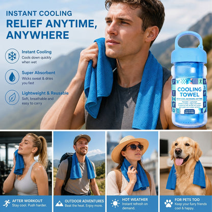 ⏰Last Day Buy 1 Get 1 Free❄💦Cold Sweat Towel You Can Use Anywhere, Anytime! Reusable Soft Absorbent Cooling Portable– US Ready!
