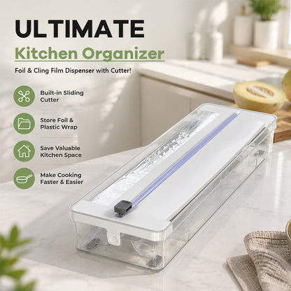 Kitchen Aluminum Foil Paper Plastic Wrap Storage Cutting Box 🍳