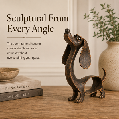 Antique Bronze Dachshund Sculpture
