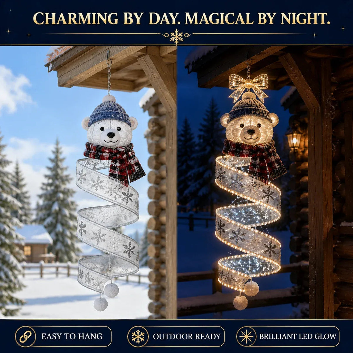 Christmas Magic Spiral Hanging LED Light Collection