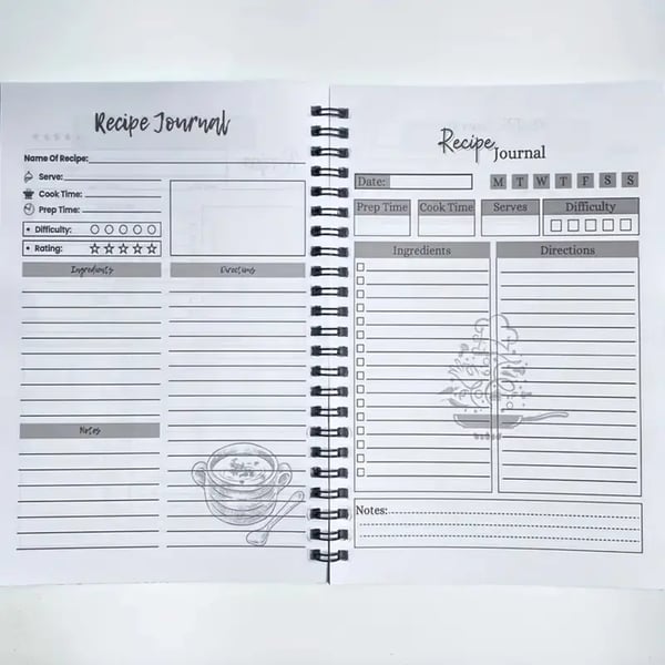 🔥Slitstark spiralreceptanteckningsbok✨