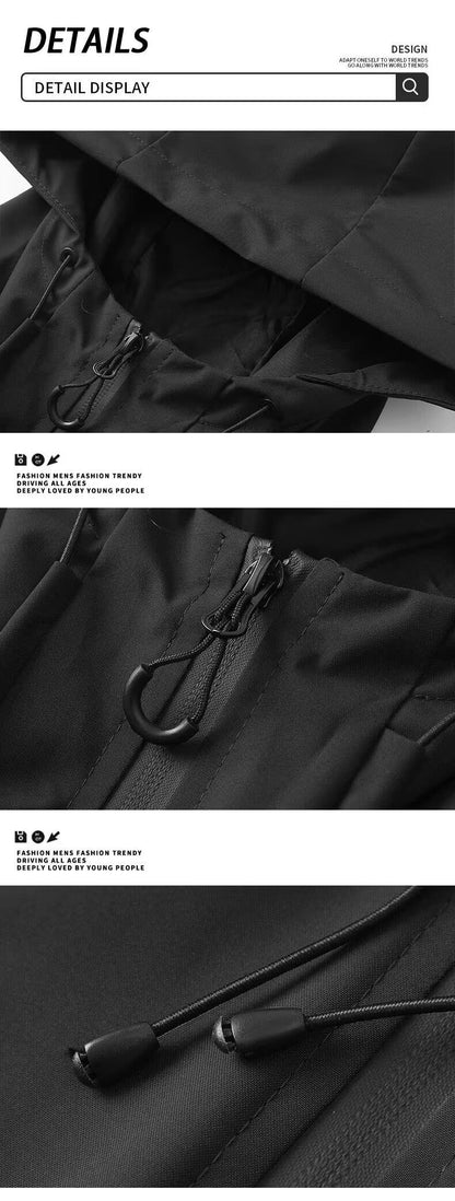 Herrjacka Med Enfärgad Design Och Friluftsstil🔥Fri frakt