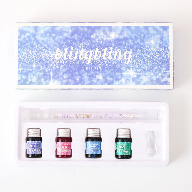 Glaspenna med skimrande bläckset