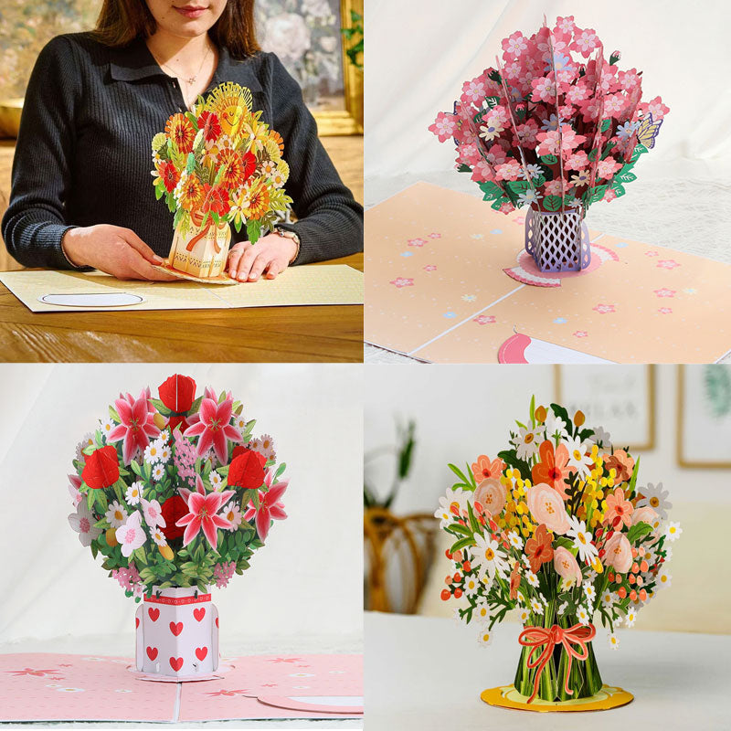 💐 Pop-up-kort med vildblommor för alla hjärtans dag