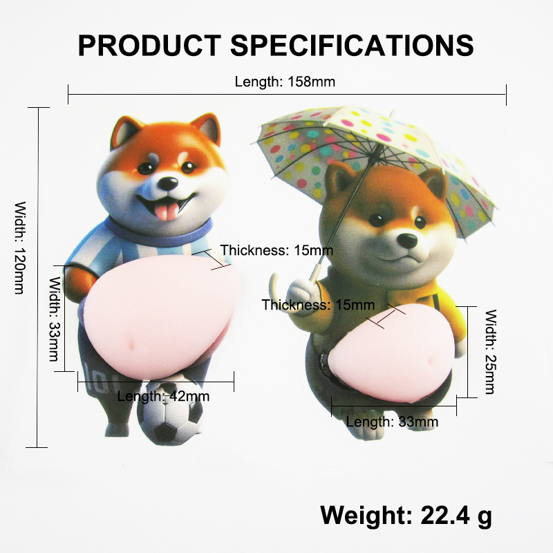 Stormagad Shiba Inu/Corgi - Supermjuk silikon antikollisionsdekal