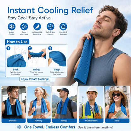 ⏰Last Day Buy 1 Get 1 Free❄💦Cold Sweat Towel You Can Use Anywhere, Anytime! Reusable Soft Absorbent Cooling Portable– US Ready!
