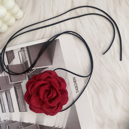 🌹 Handgjort tyg rosblomband