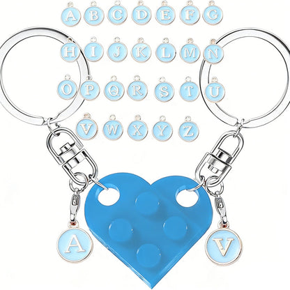 Hjärtbokstäver Nyckelringsset