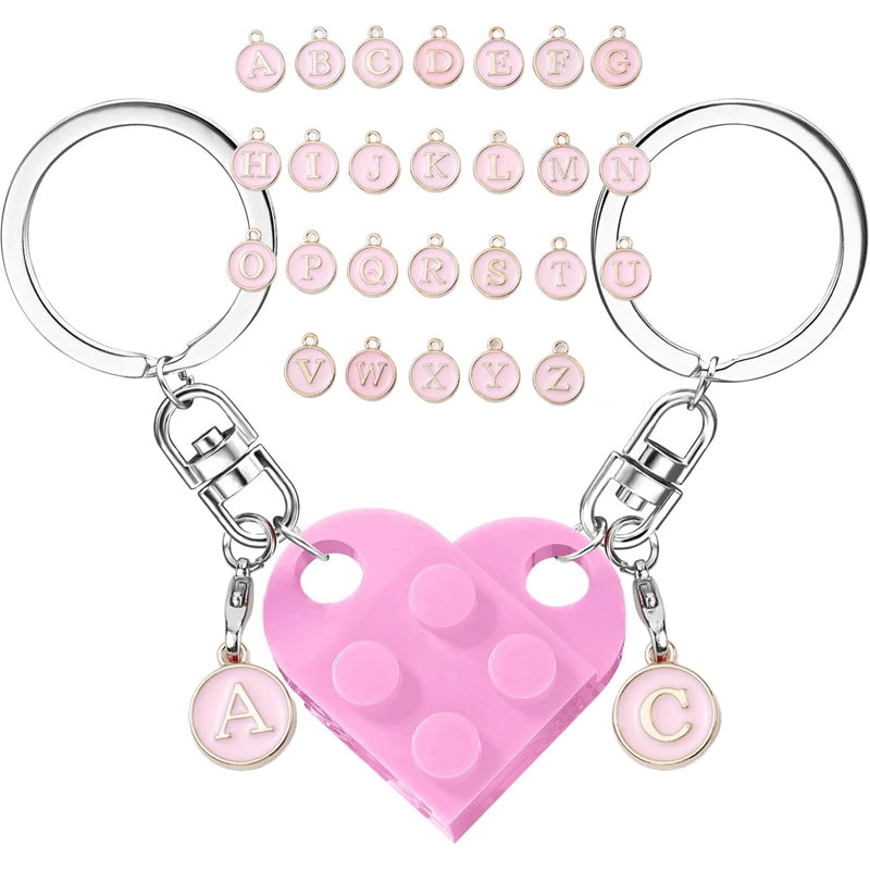Hjärtbokstäver Nyckelringsset