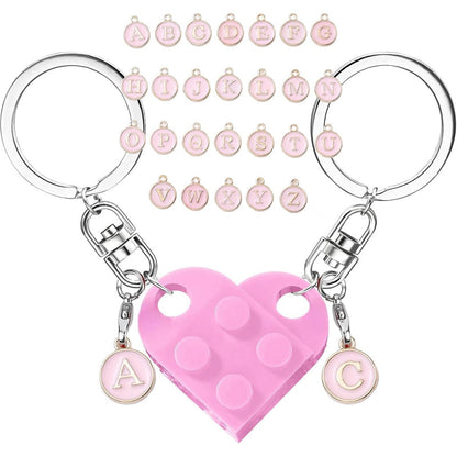 Hjärtbokstäver Nyckelringsset