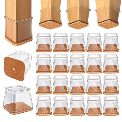 ✨ Transparenta benskydd för bord och stolar - Förtjockade, slitstarka, tysta och reptåliga filtbenskydd