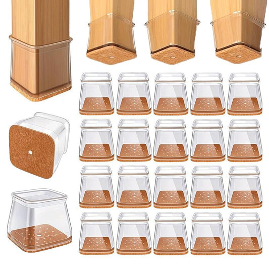 ✨ Transparenta benskydd för bord och stolar - Förtjockade, slitstarka, tysta och reptåliga filtbenskydd