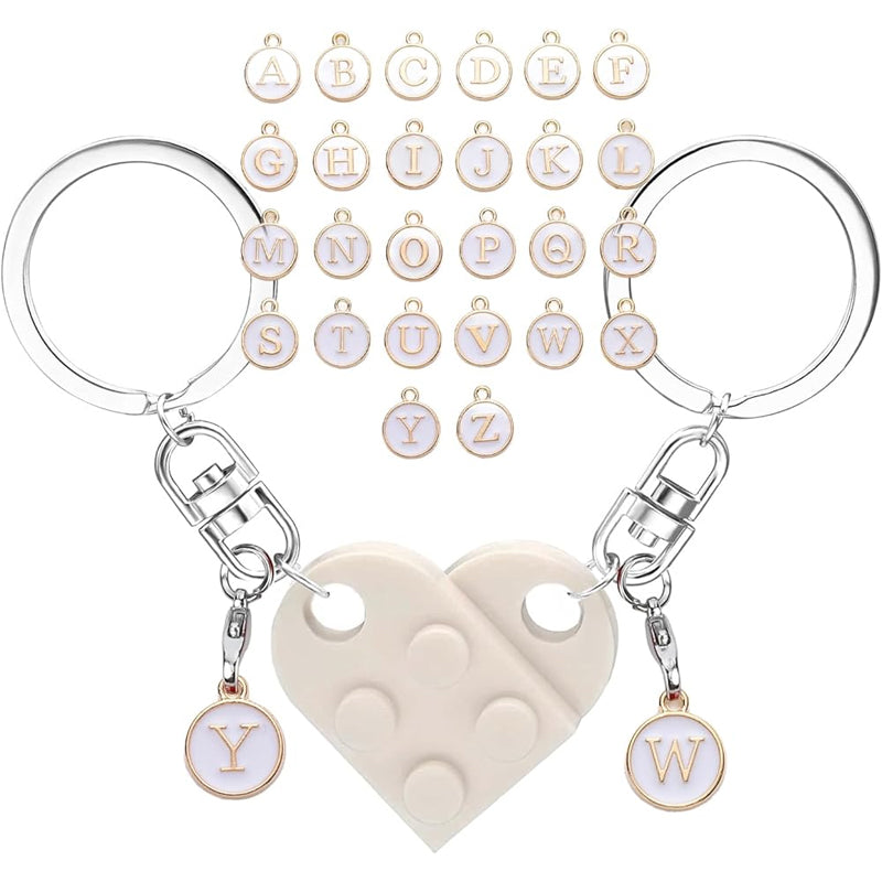 Hjärtbokstäver Nyckelringsset