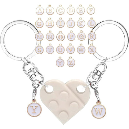 Hjärtbokstäver Nyckelringsset