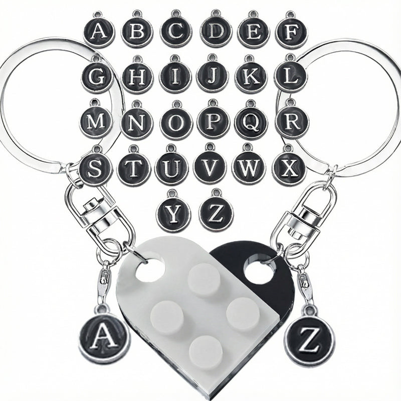 Hjärtbokstäver Nyckelringsset