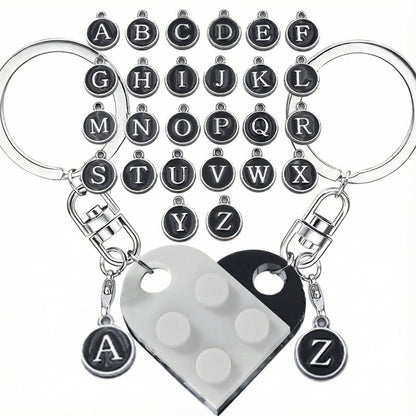 Hjärtbokstäver Nyckelringsset