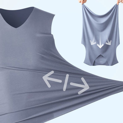 🔥Hot Sale 49% rabatt🔥Herr V-ringad Ice Silk Tank & Shorts 2-delat set