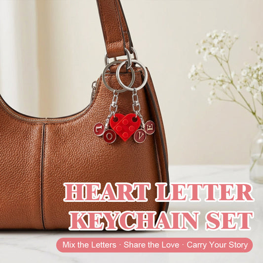 Hjärtbokstäver Nyckelringsset