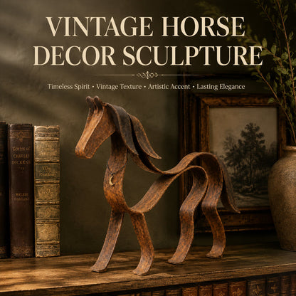 Vintage Metal Horse Sculpture – Rustic Equestrian Home Decor 🐎