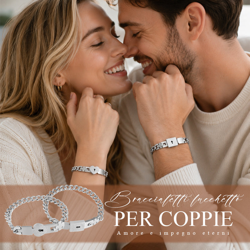 Matching bracelets with a heart-shaped lock