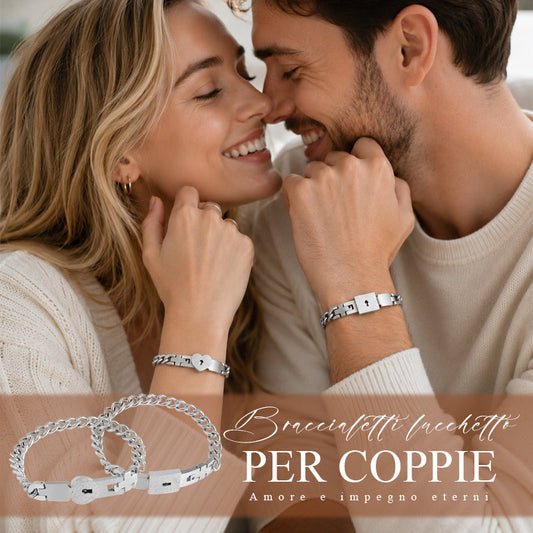 Matching bracelets with a heart-shaped lock