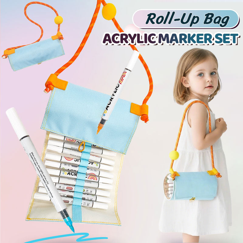 Akrylpennset med roll-up-påse