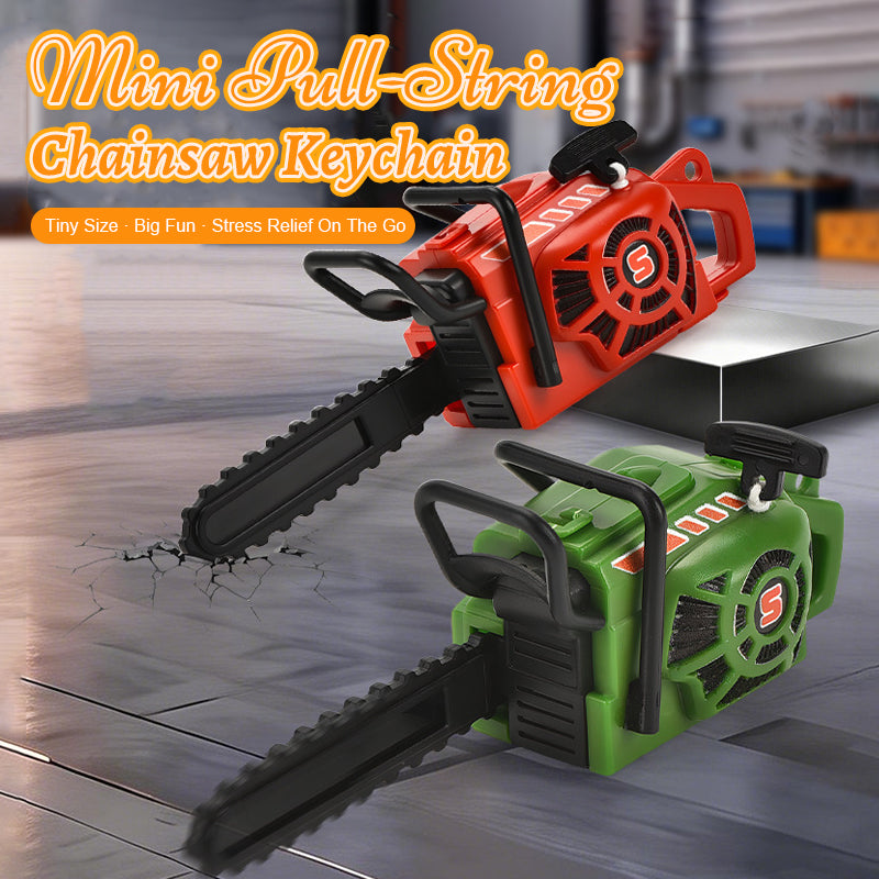 Mini nyckelring med dragsnöre för motorsåg