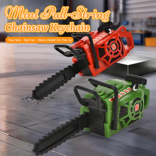Mini nyckelring med dragsnöre för motorsåg