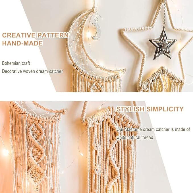 🌙Drömmande vävd väggdekoration