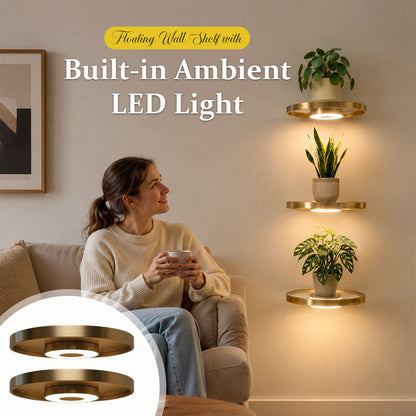 Floating Wall Shelf with Built-in Ambient LED Light