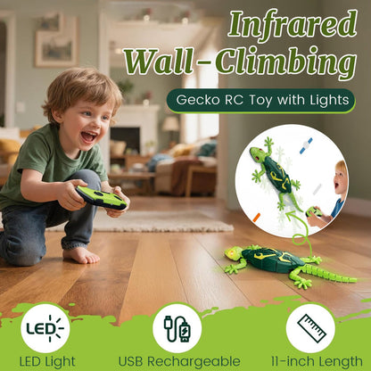 Infraröd väggklättrande gekko-leksak med ljus 🦎✨
