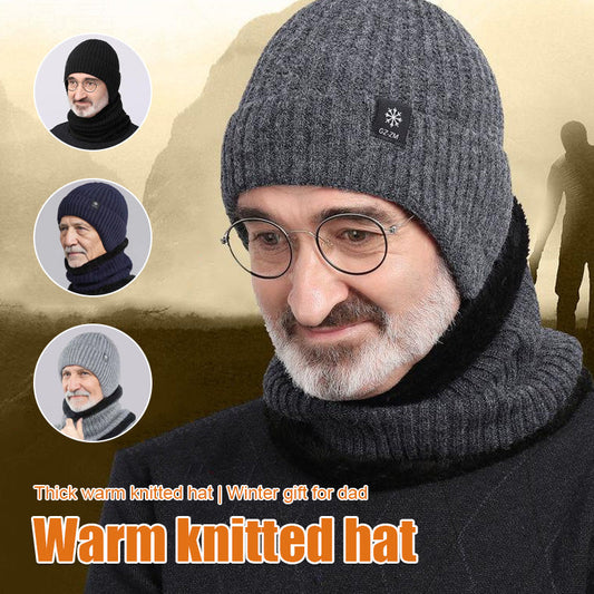 FÖRTJOCKAD VARM STICKAD MÖSSA |❤️ VINTERGÅVA TILL PAPPA🎁