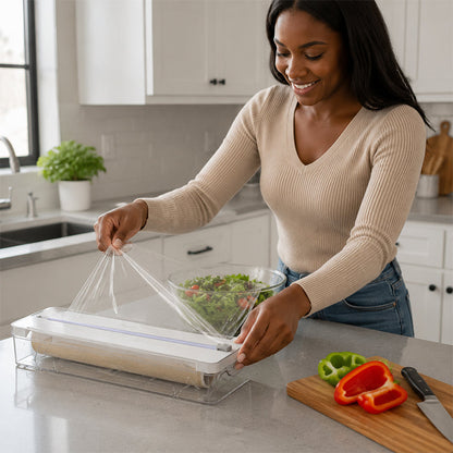 Kitchen Aluminum Foil Paper Plastic Wrap Storage Cutting Box 🍳