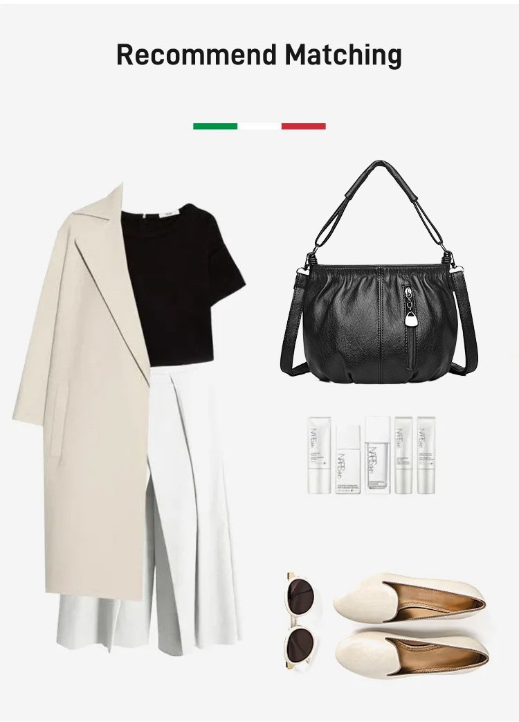 Mjuk läderväska med skrynklig design 👜✨