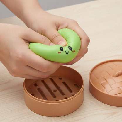 Glitter Dumpling Squishy Box – Söt fidgetleksak som lindrar ångest, med förvaringslåda