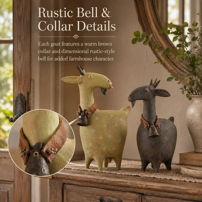 Whimsical Farmhouse Goat Figurines