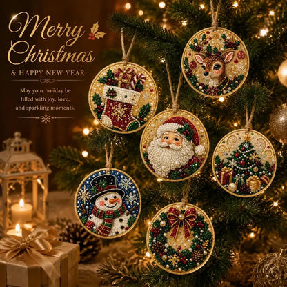 Christmas DIY Diamond Painting Ornaments Kit – Xmas Tree Hanging Craft Decoration